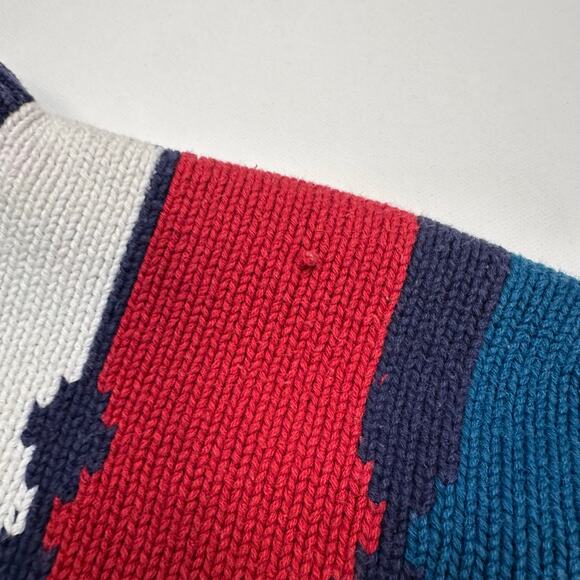 Vintage 1990’s Striped Cotton Grandpa Sweater - Picture 6 of 7